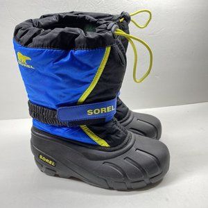 SOREL FLURRY Youth Snow Winter Boots Boys Size 2 Lined Inners